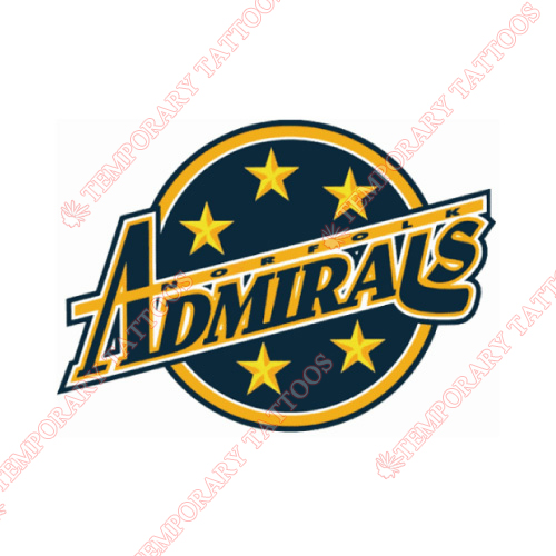 Norfolk Admirals Customize Temporary Tattoos Stickers NO.9084